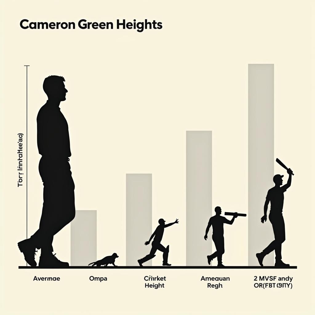 So sánh chiều cao của Cameron Green với các vận động viên cricket khác