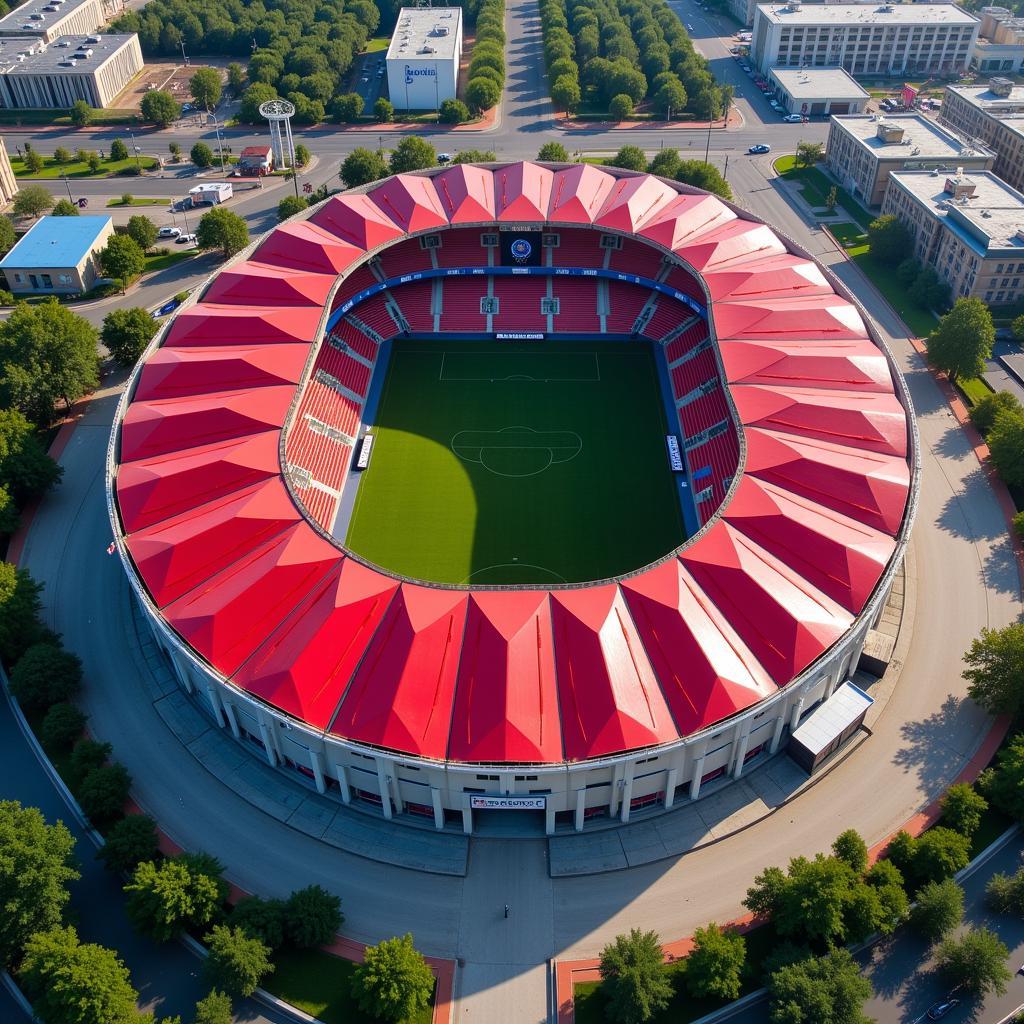 Spartak Arena: Kiến trúc ấn tượng nhìn từ trên cao