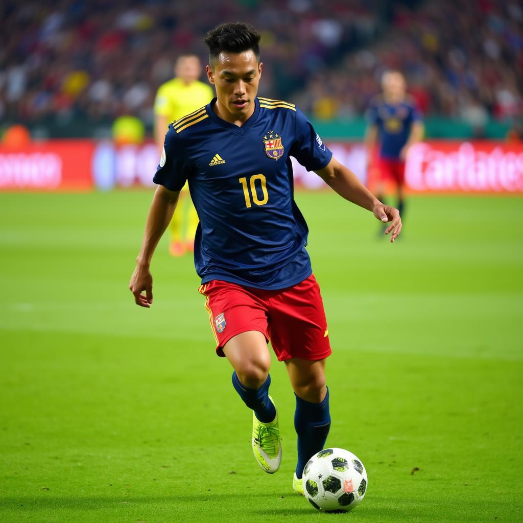 Thomas Chacon khéo léo với trái bóng