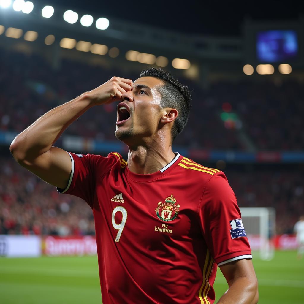 Cristiano Ronaldo ăn mừng chiến thắng đầy cảm xúc