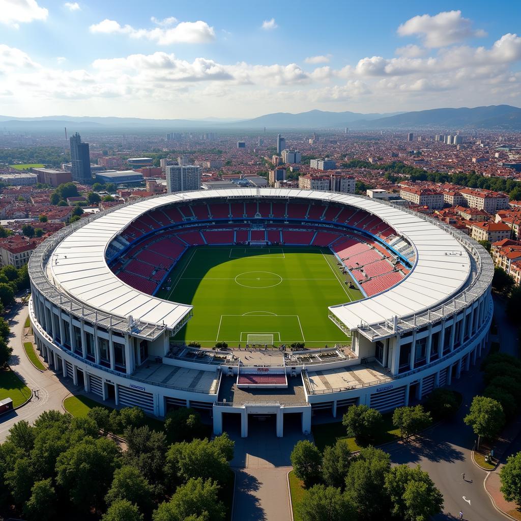 Panoramic view of Toulouse Stadium Municipal