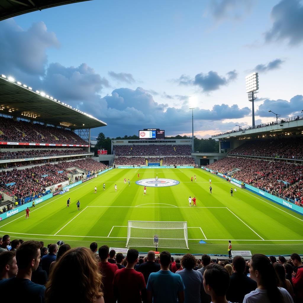 Woodlands Stadium trong một trận đấu bóng đá