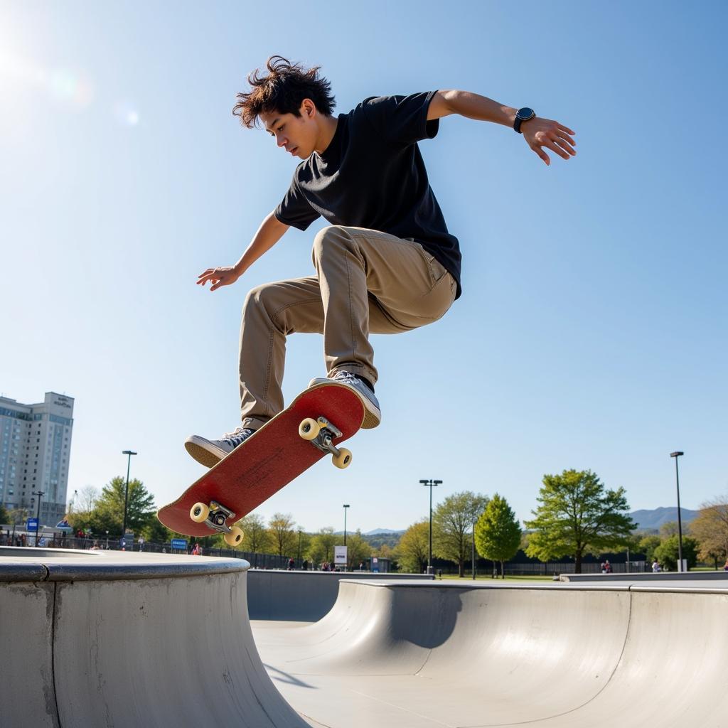 Yuto Horigome performing a trick on his skateboard