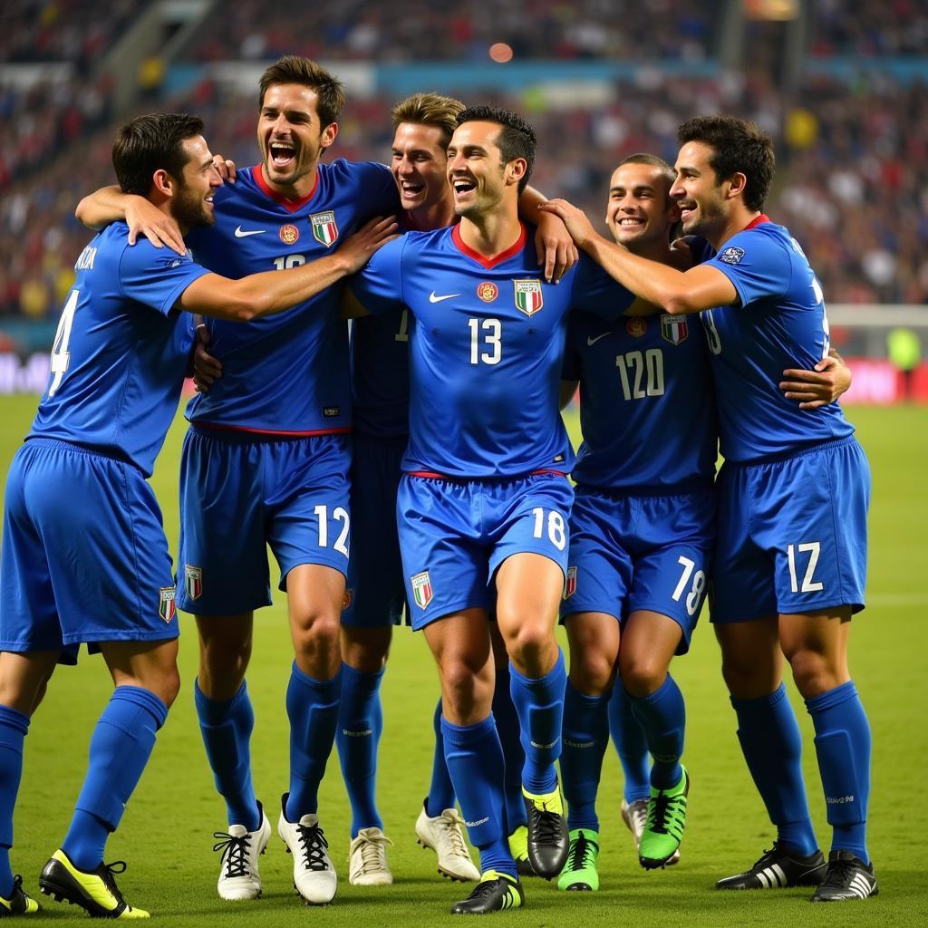 Zambrotta celebrating Italy's World Cup win