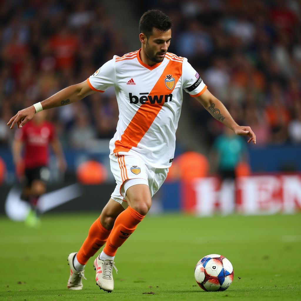 Alejandro Damián Domínguez trong màu áo Valencia