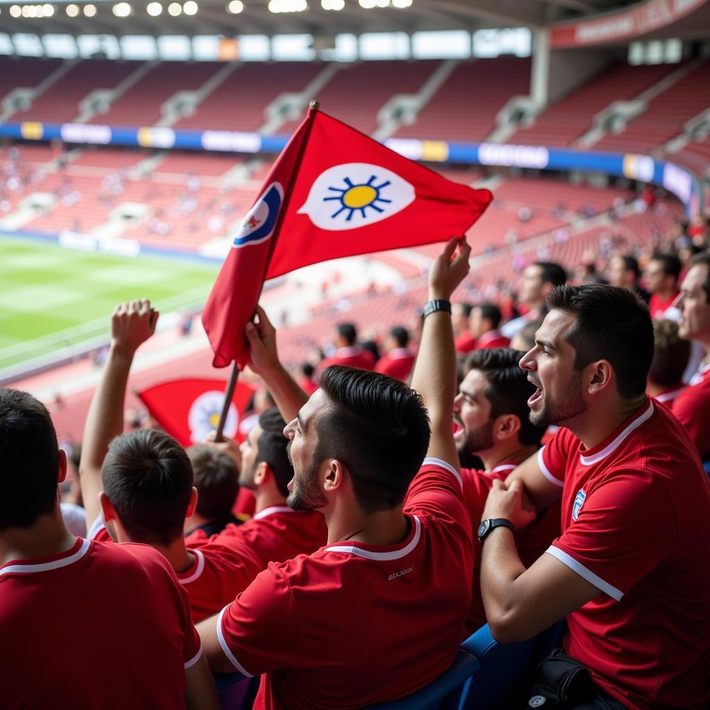 Cổ động viên cuồng nhiệt tại Almería Stadium