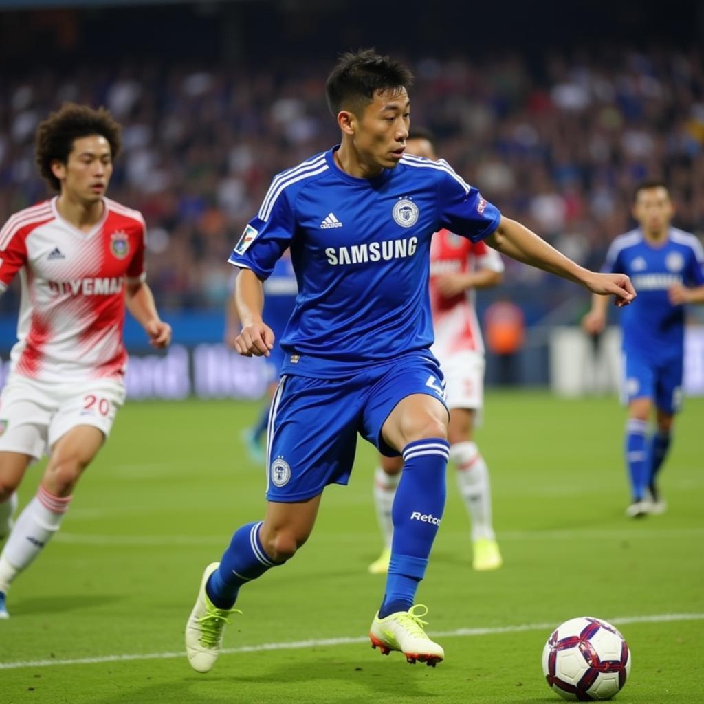 An Byong-jun trong màu áo Suwon Bluewings