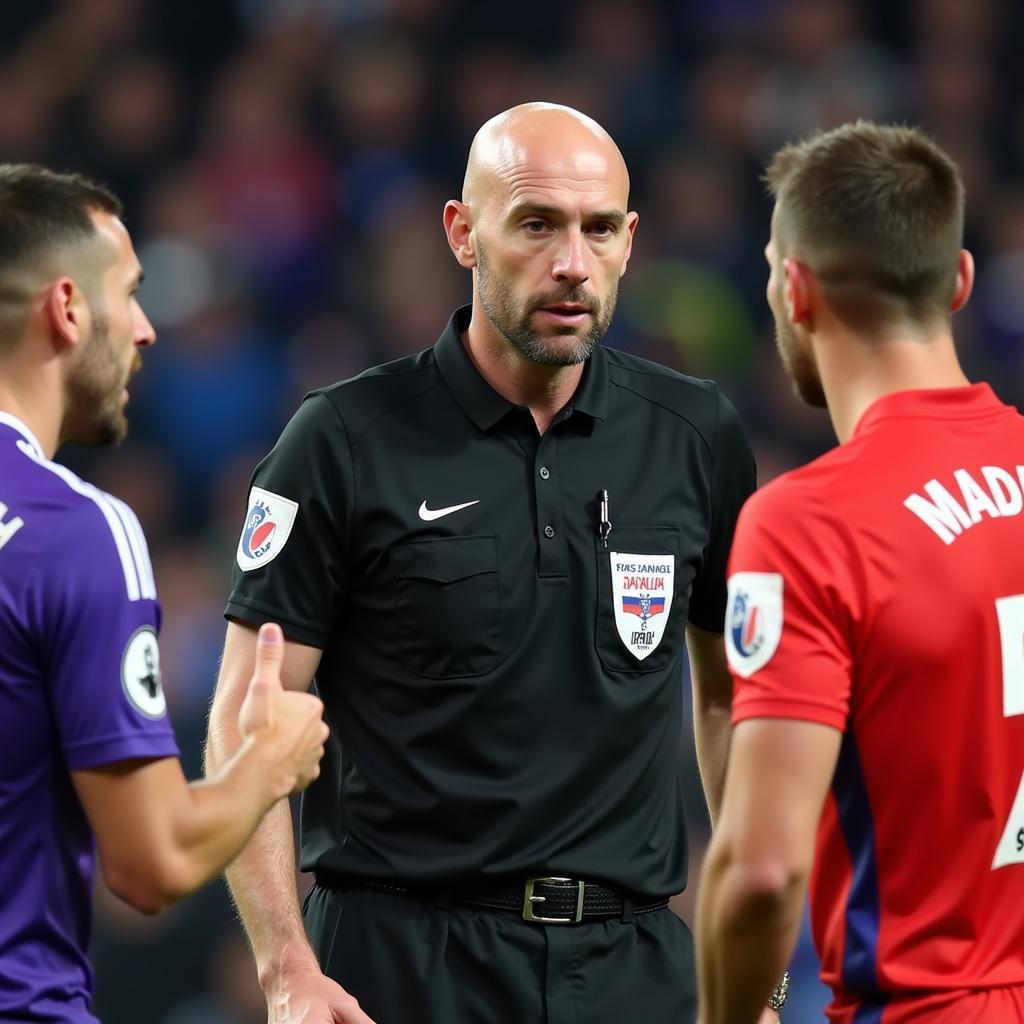 Andy Madley xử lý tình huống tranh chấp trên sân
