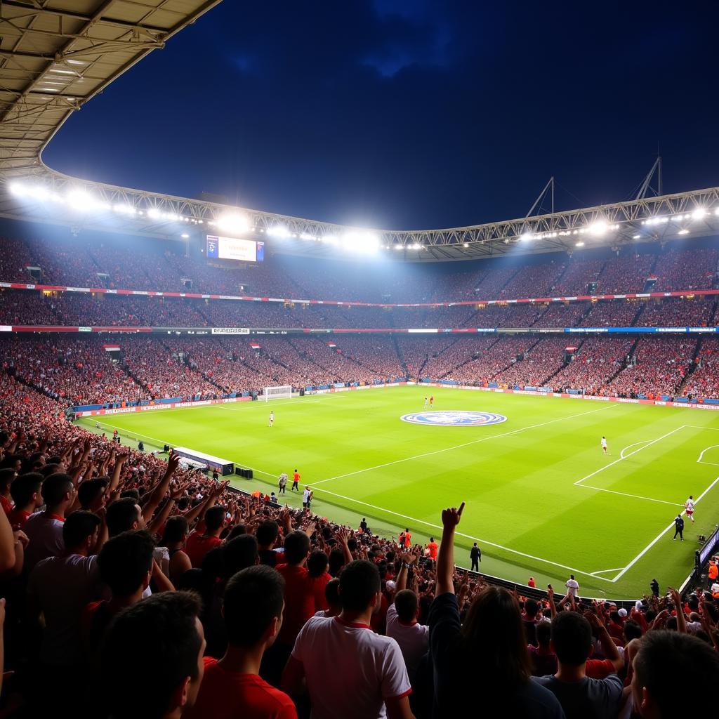 Không khí sôi động trong một trận đấu tại Arena Fonte Nova.
