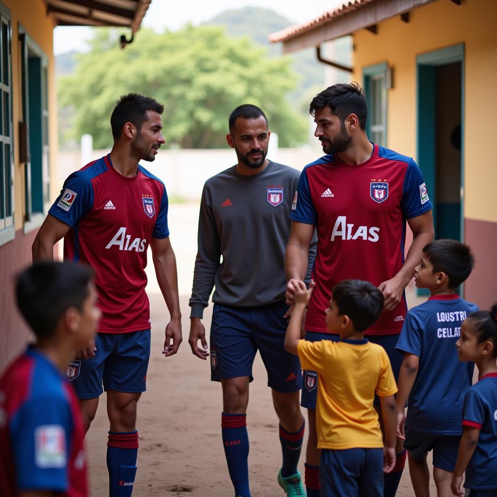 Atlas F.C. Players Engaging in Community Outreach