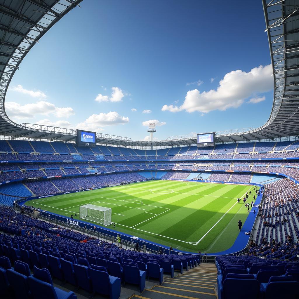 Hình ảnh minh họa về các kế hoạch phát triển trong tương lai của BBVA Stadium Monterrey, tập trung vào các công nghệ hiện đại và trải nghiệm người hâm mộ.