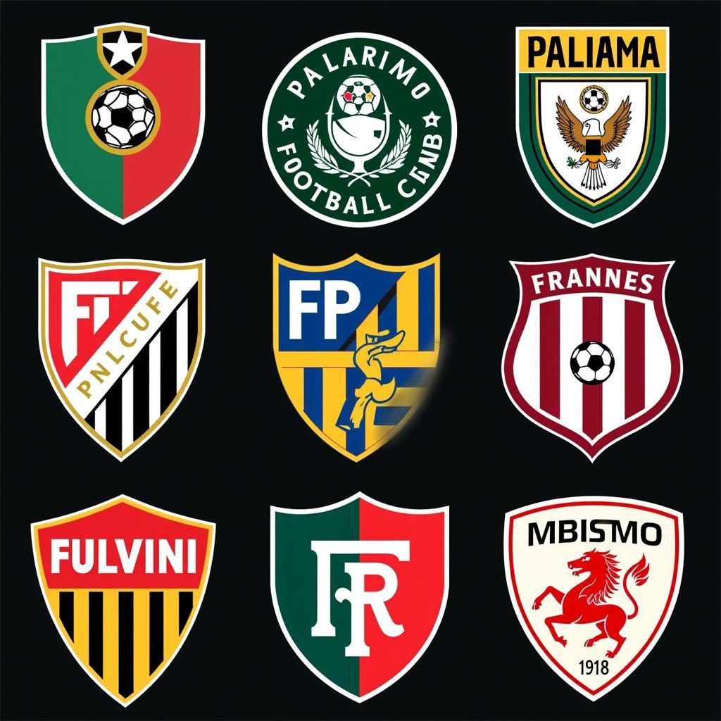 Biểu tượng của các câu lạc bộ bóng đá ở Palermo được trưng bày trang trọng.