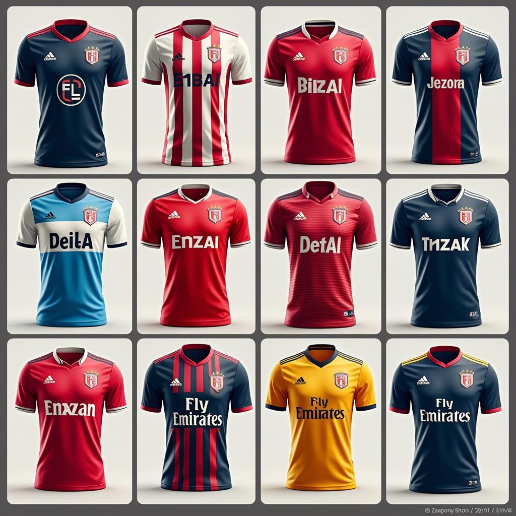 Các mẫu áo Oblak jersey khác nhau được trưng bày