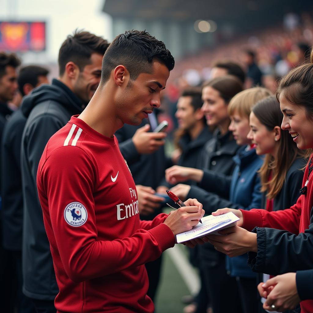 Cristiano Ronaldo giao lưu với người hâm mộ