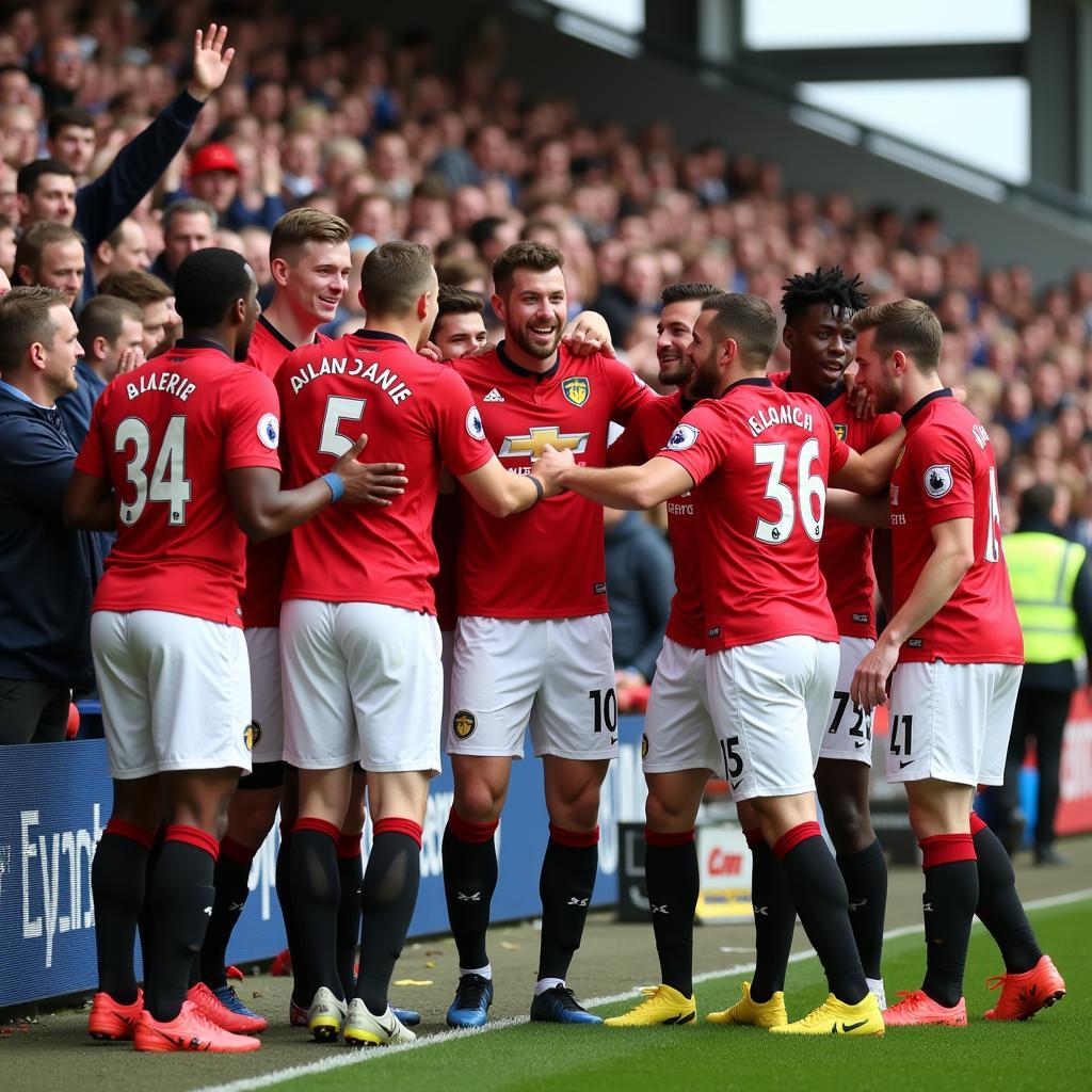 Cầu thủ Leeds United ăn mừng chiến thắng