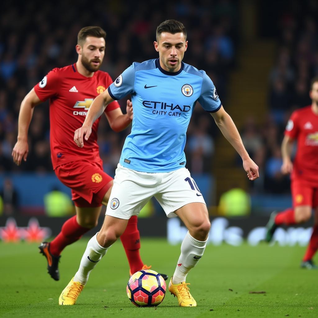 Cole Palmer playing for Manchester City