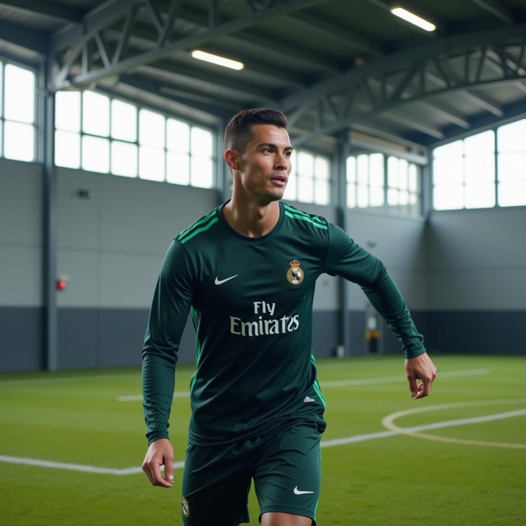 Cristiano Ronaldo tập luyện chăm chỉ