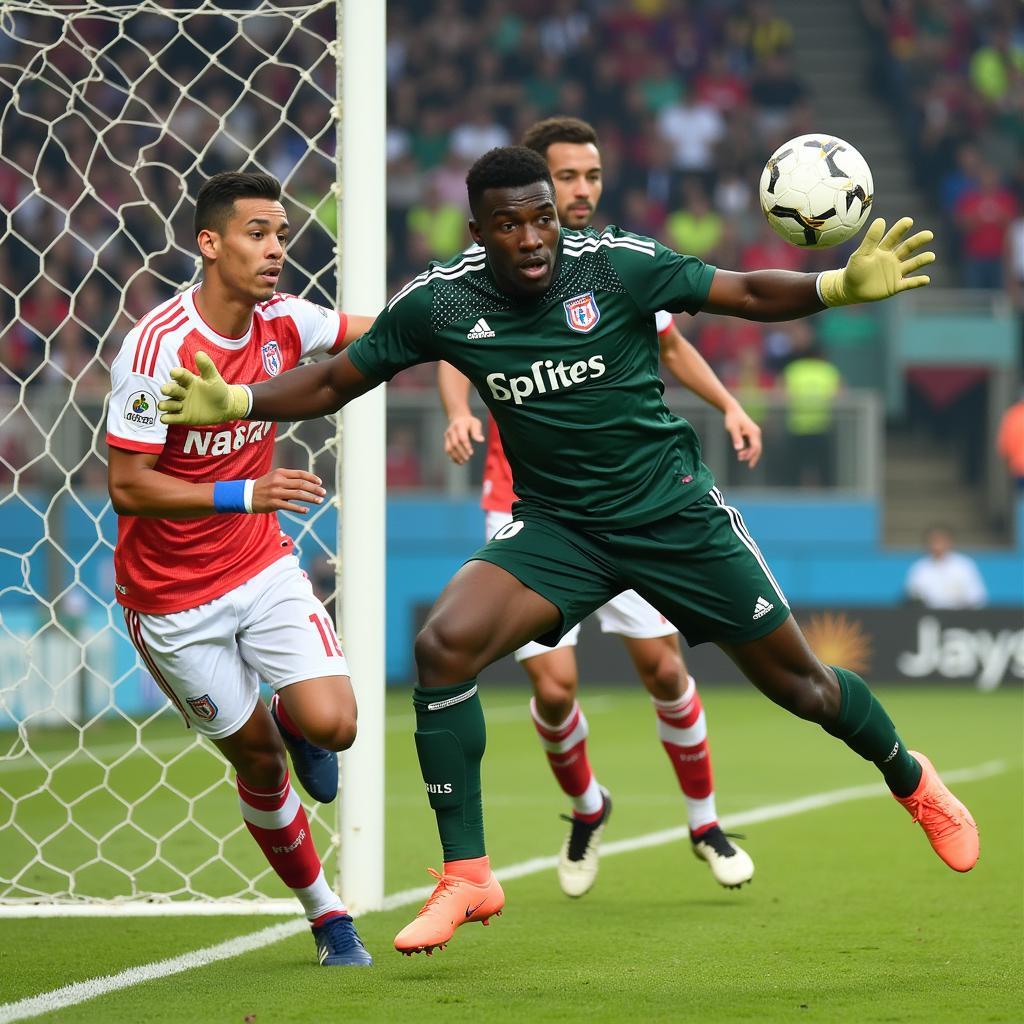 Daniel Akpeyi cản phá thành công trong màu áo Hà Nội T&T
