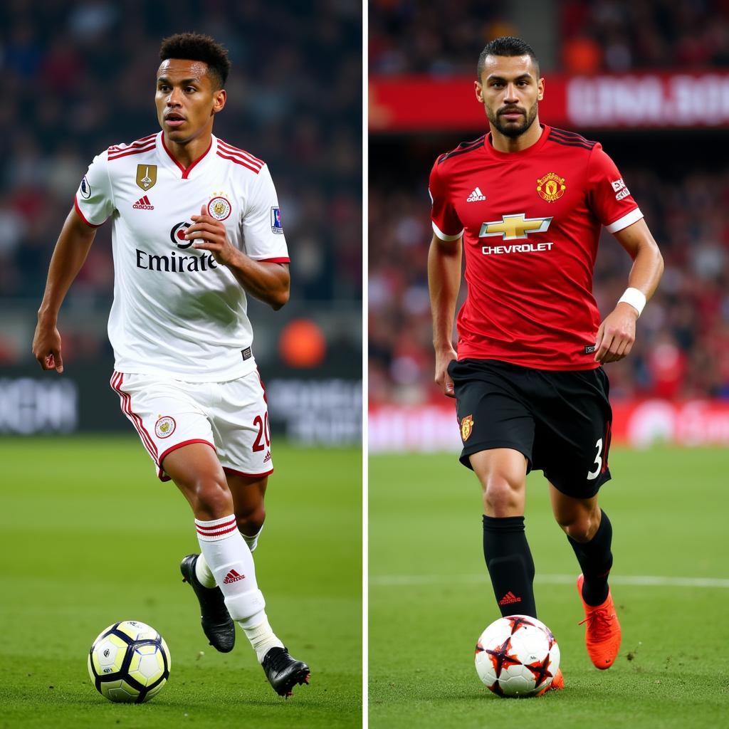 Deian Verón trong màu áo Estudiantes và Manchester United
