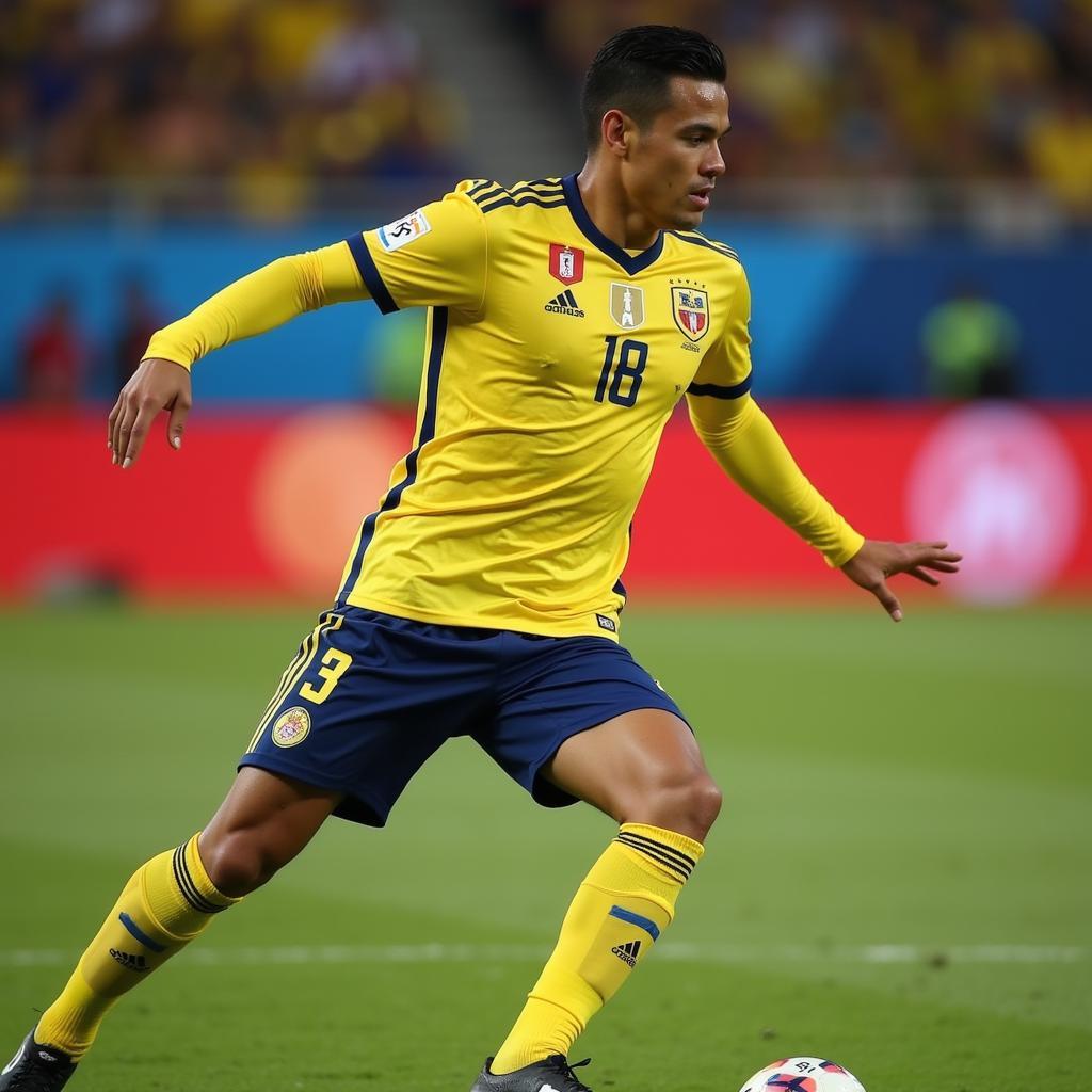 Edwin Cardona trong màu áo đội tuyển Colombia