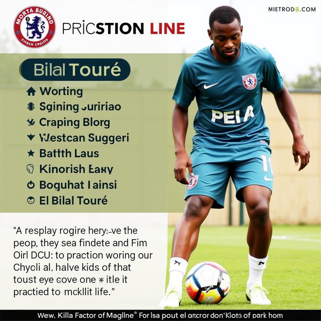 El Bilal Touré tập luyện chăm chỉ để nâng cao kỹ năng.