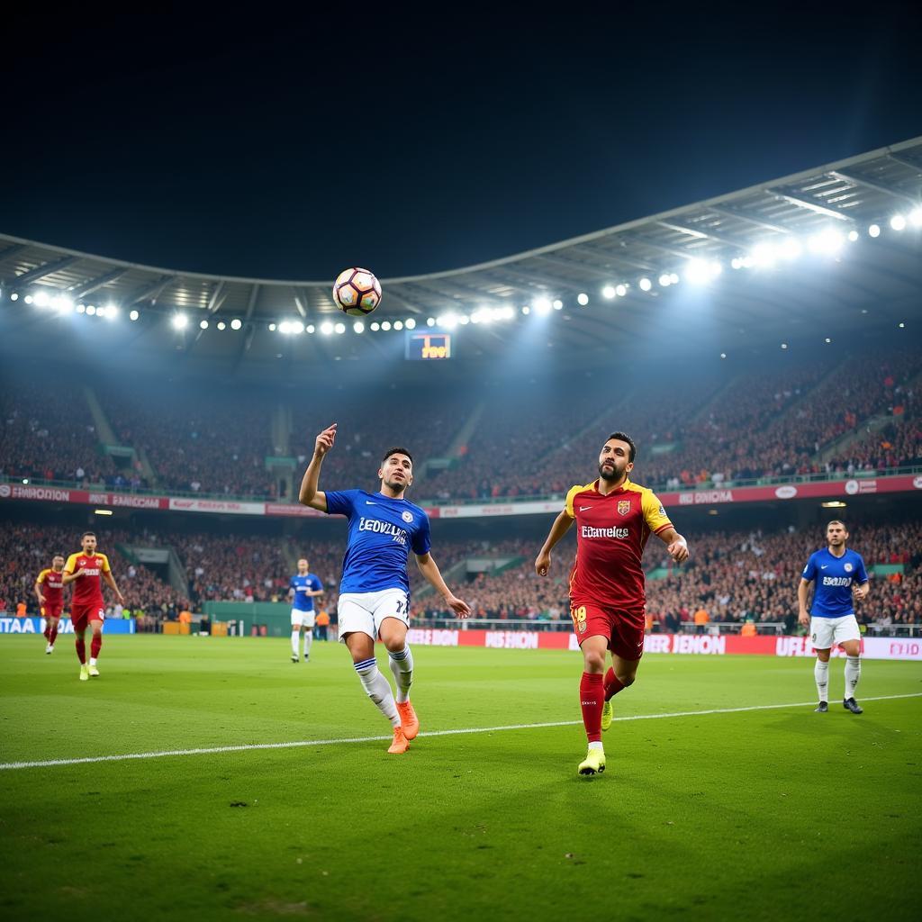 Trận đấu sôi động tại sân vận động Estadio Francisco Martínez Durón