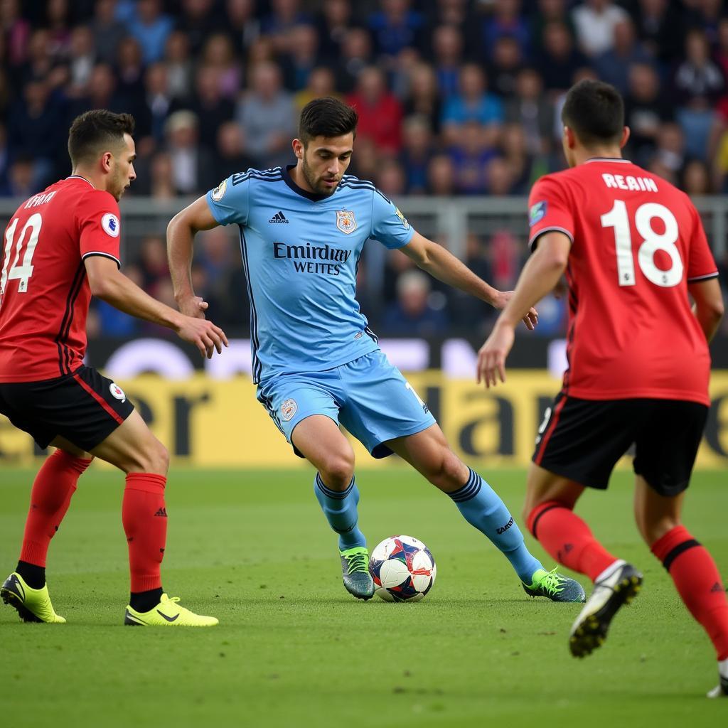Fermin Lopez controlling the ball in midfield