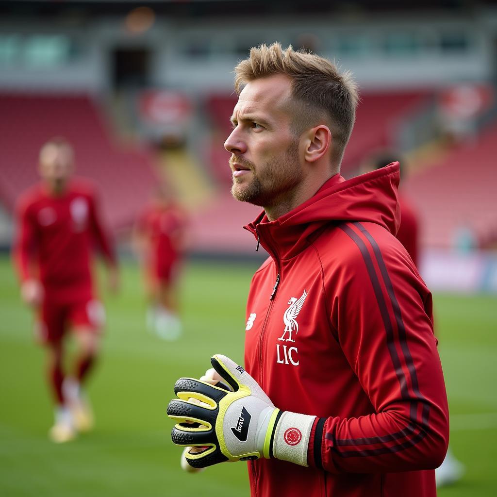 Harvey Davies tập luyện cùng Liverpool