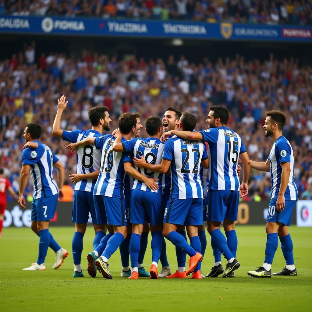 Honduras Soccer Players Celebrating