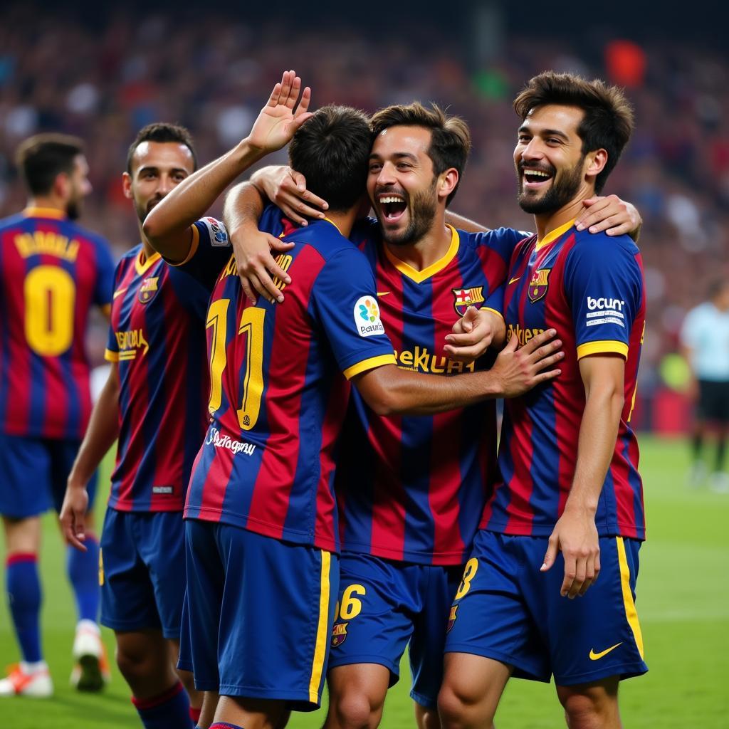 Javier Burrai Barcelona SC Mừng Chiến Thắng