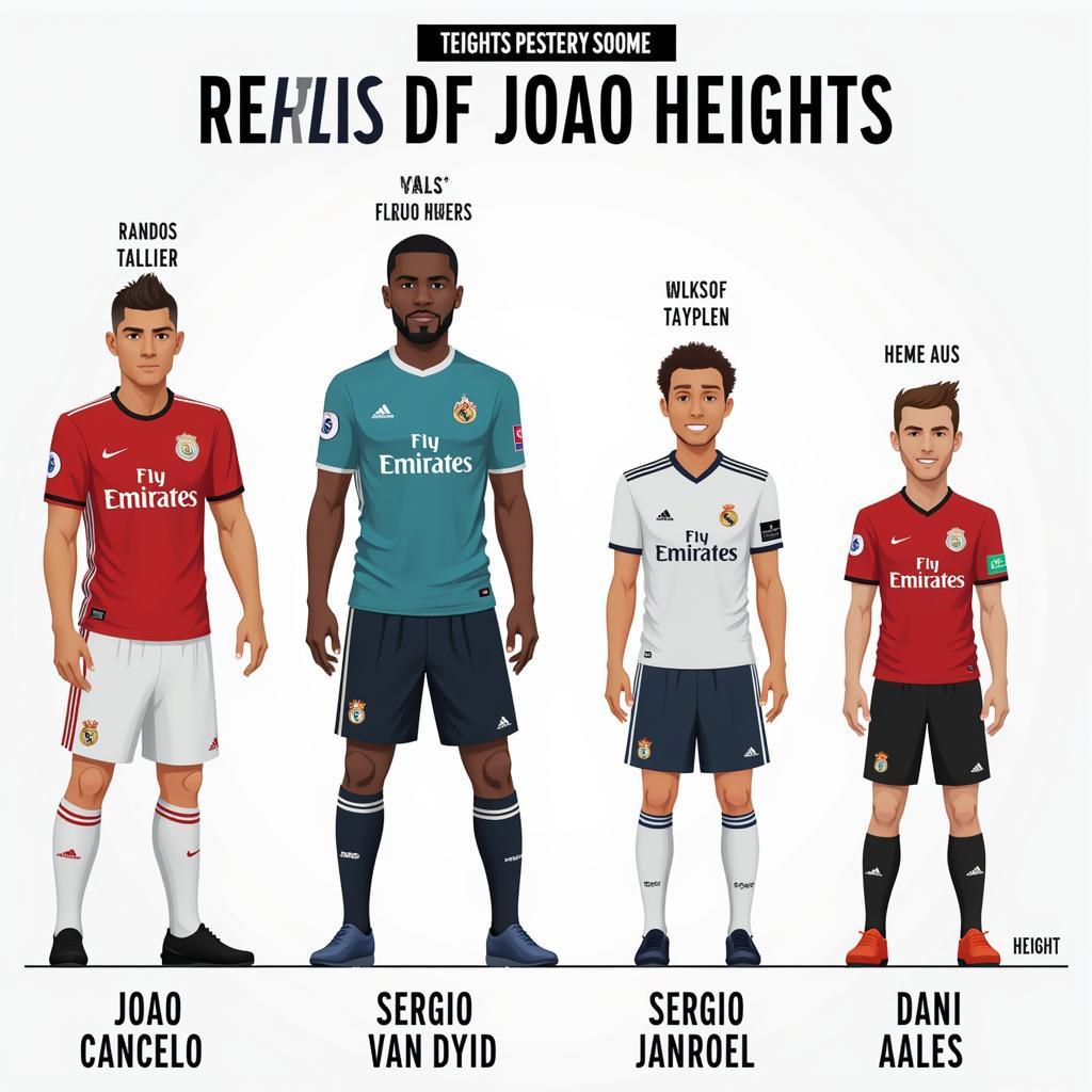 So sánh chiều cao của Joao Cancelo với các cầu thủ khác