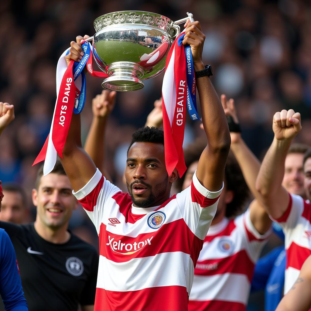 Jobi McAnuff nâng cao chiếc cúp vô địch Championship cùng Reading