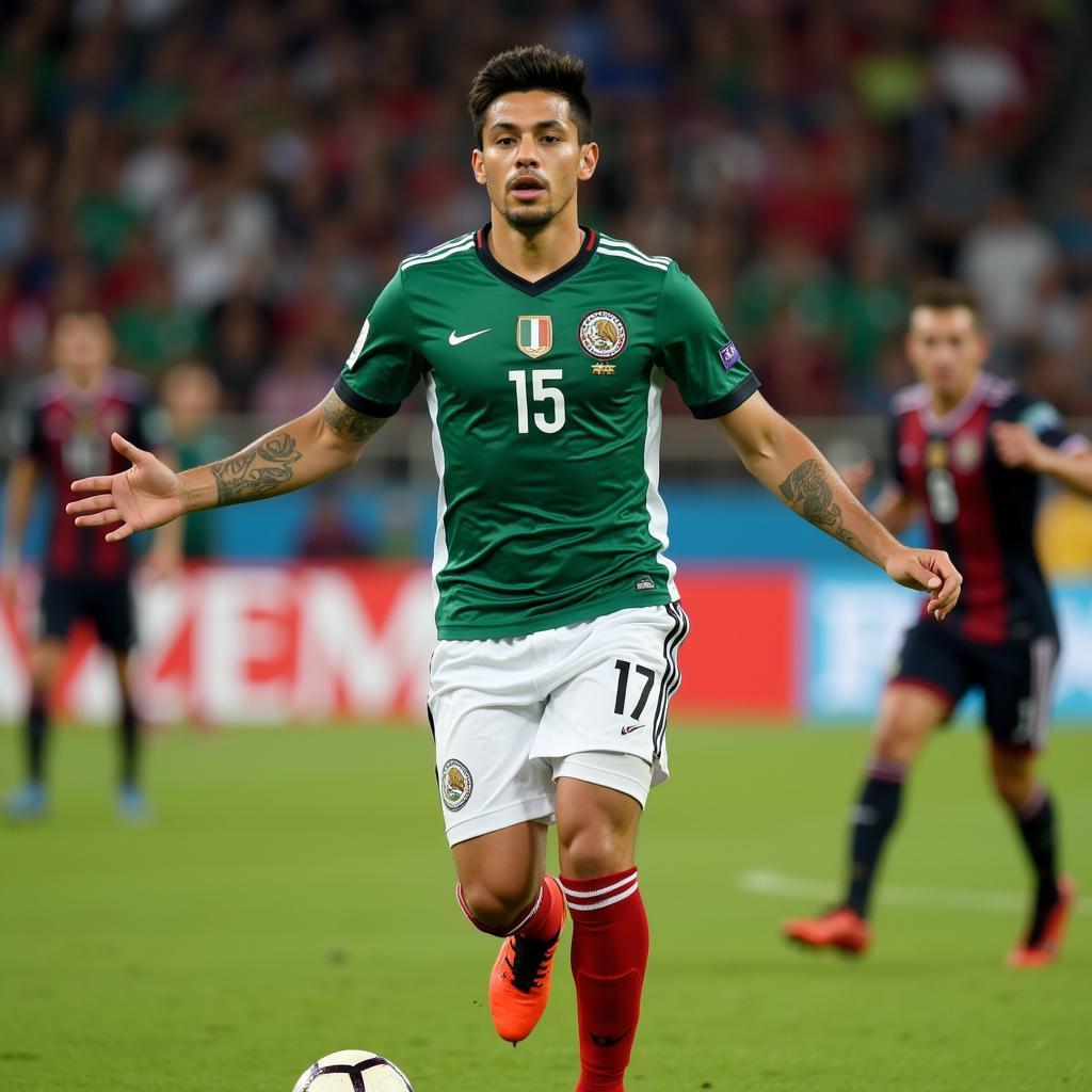 Jonathan Dos Santos thi đấu cho đội tuyển quốc gia Mexico.