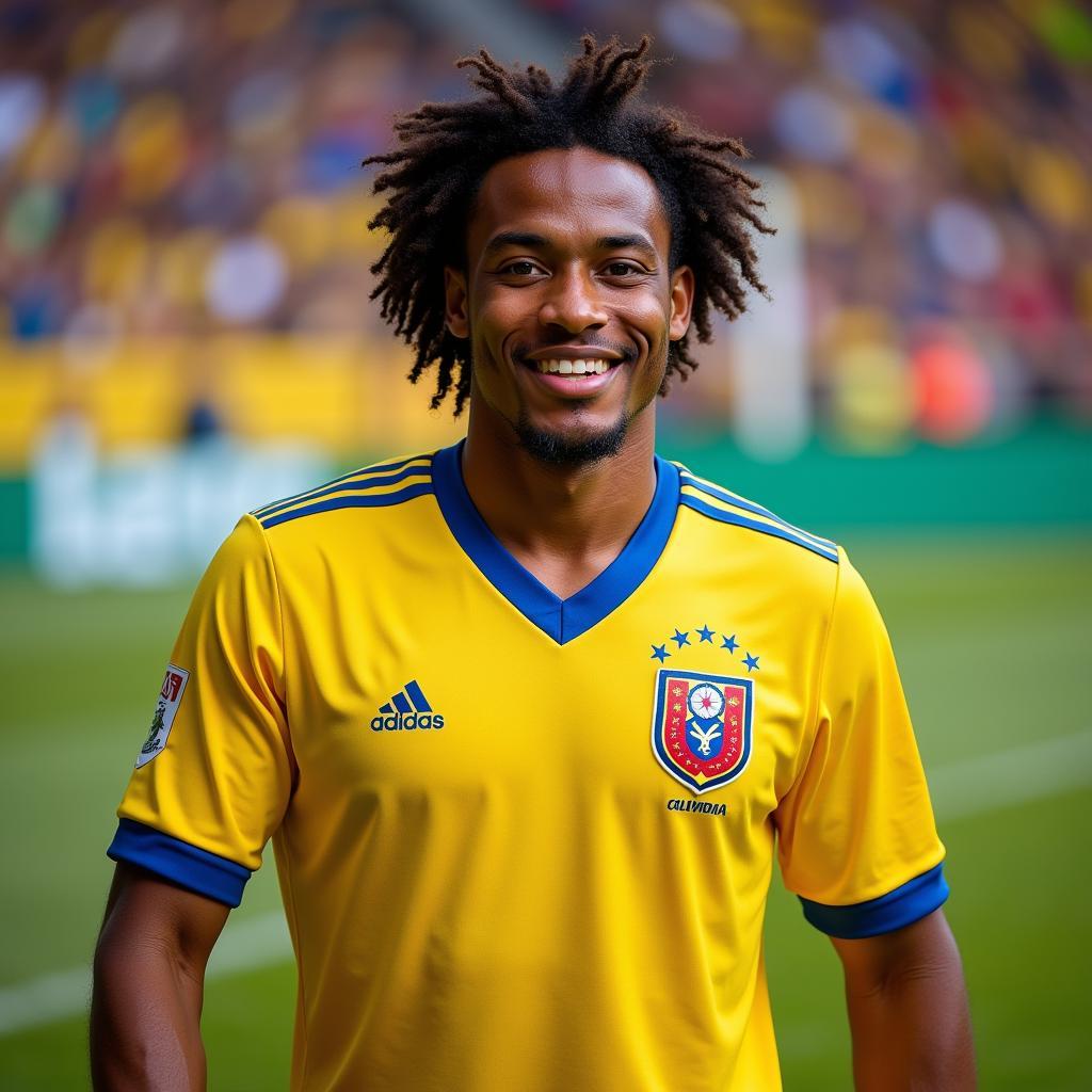 Juan Fernando Caicedo khoác áo đội tuyển quốc gia Colombia