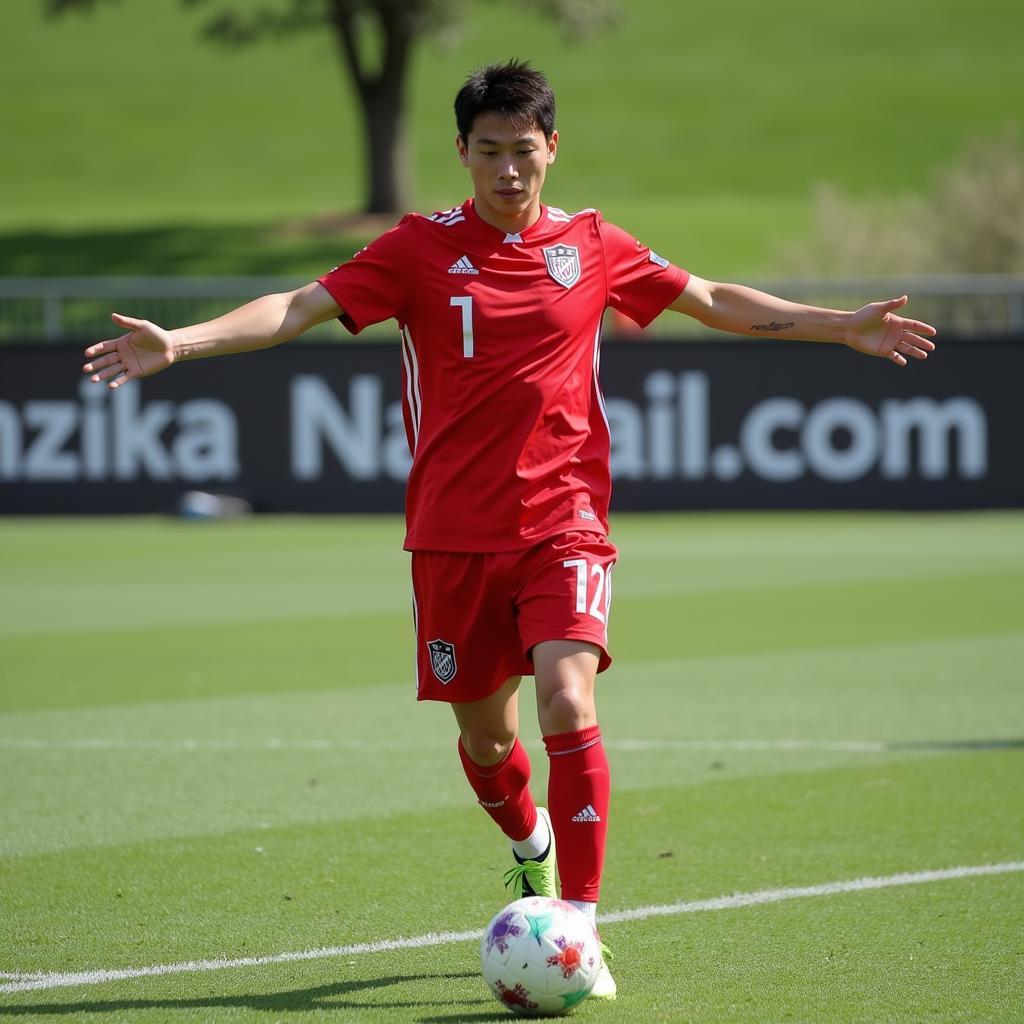 Kang Sunwoo khởi đầu sự nghiệp bóng đá