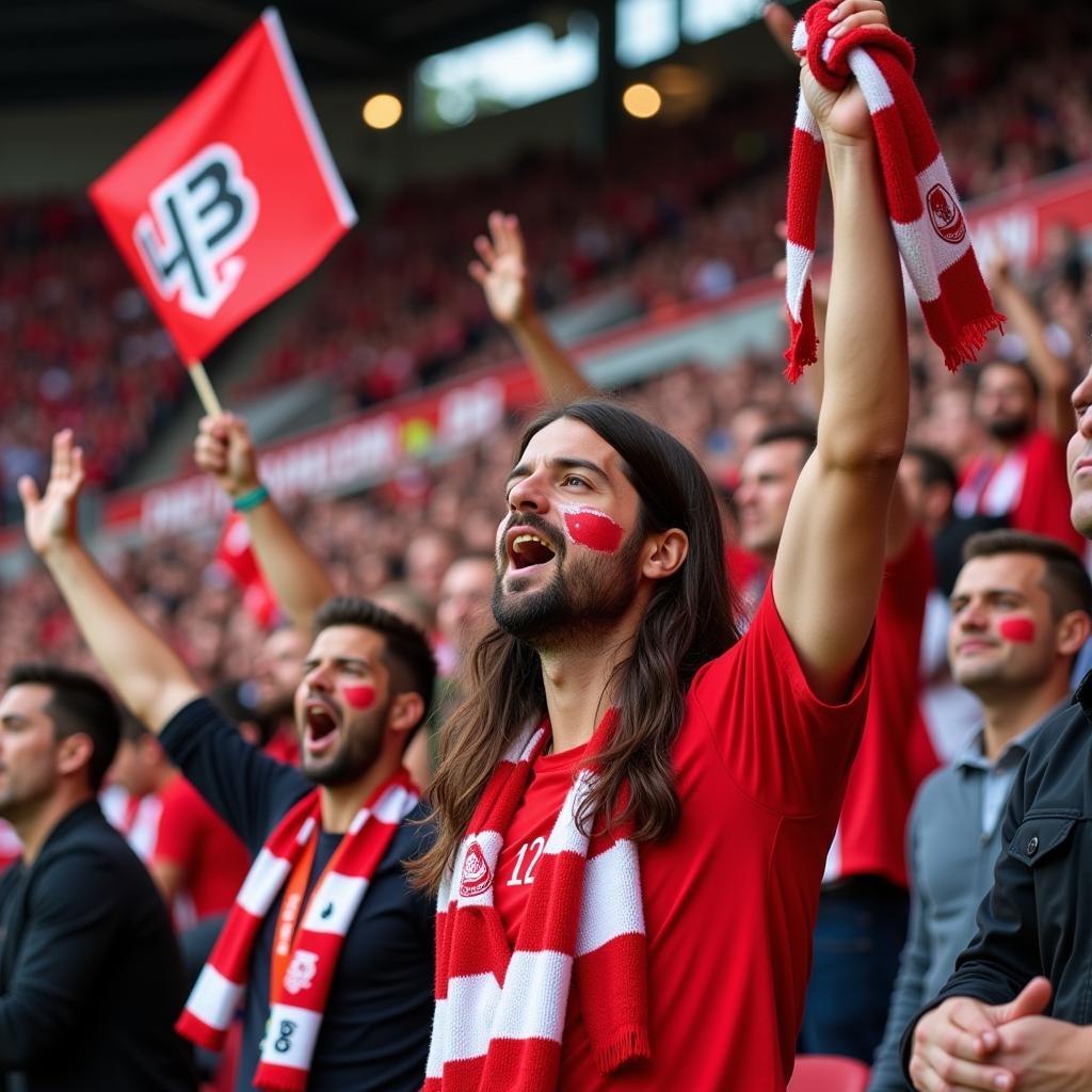 Passionate fans at Union Berlin Stadium