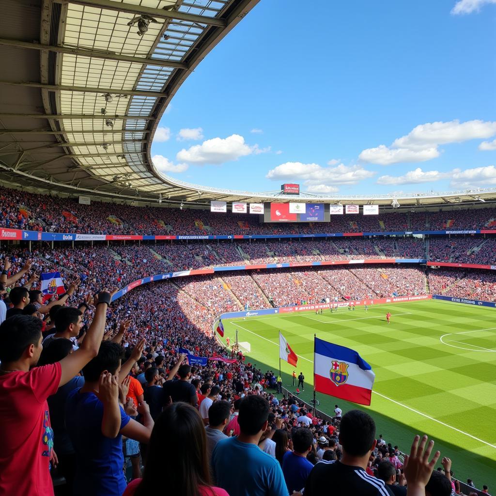 Khán đài Estadio General Pablo Rojas chật kín khán giả