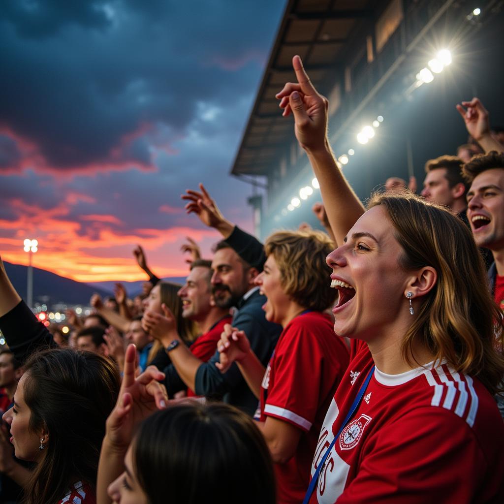 Khán giả cổ vũ tại Arena Kufstein