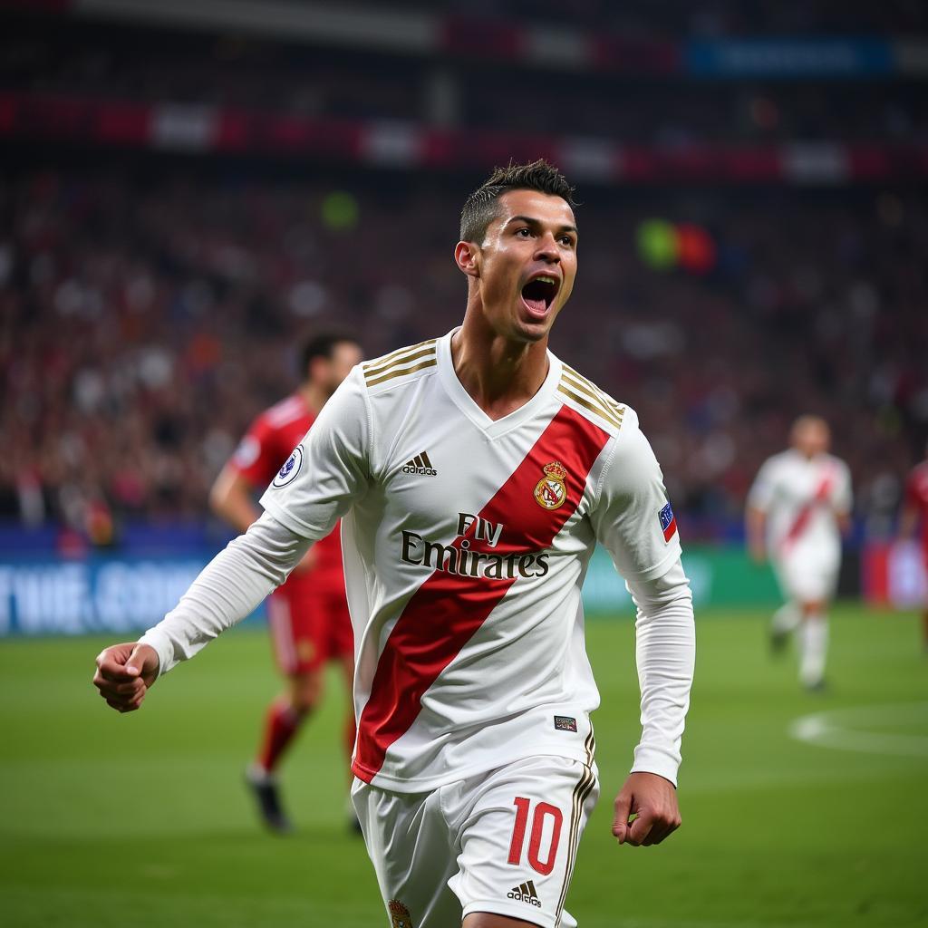 Cristiano Ronaldo ăn mừng chiến thắng đầy cảm xúc