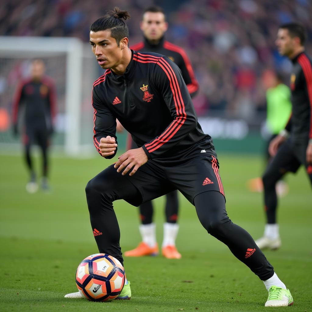 Cristiano Ronaldo tập luyện chăm chỉ