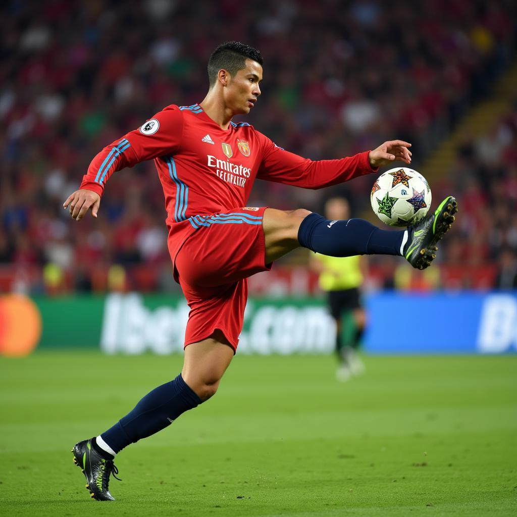 Cristiano Ronaldo thực hiện kỹ thuật Triverio.