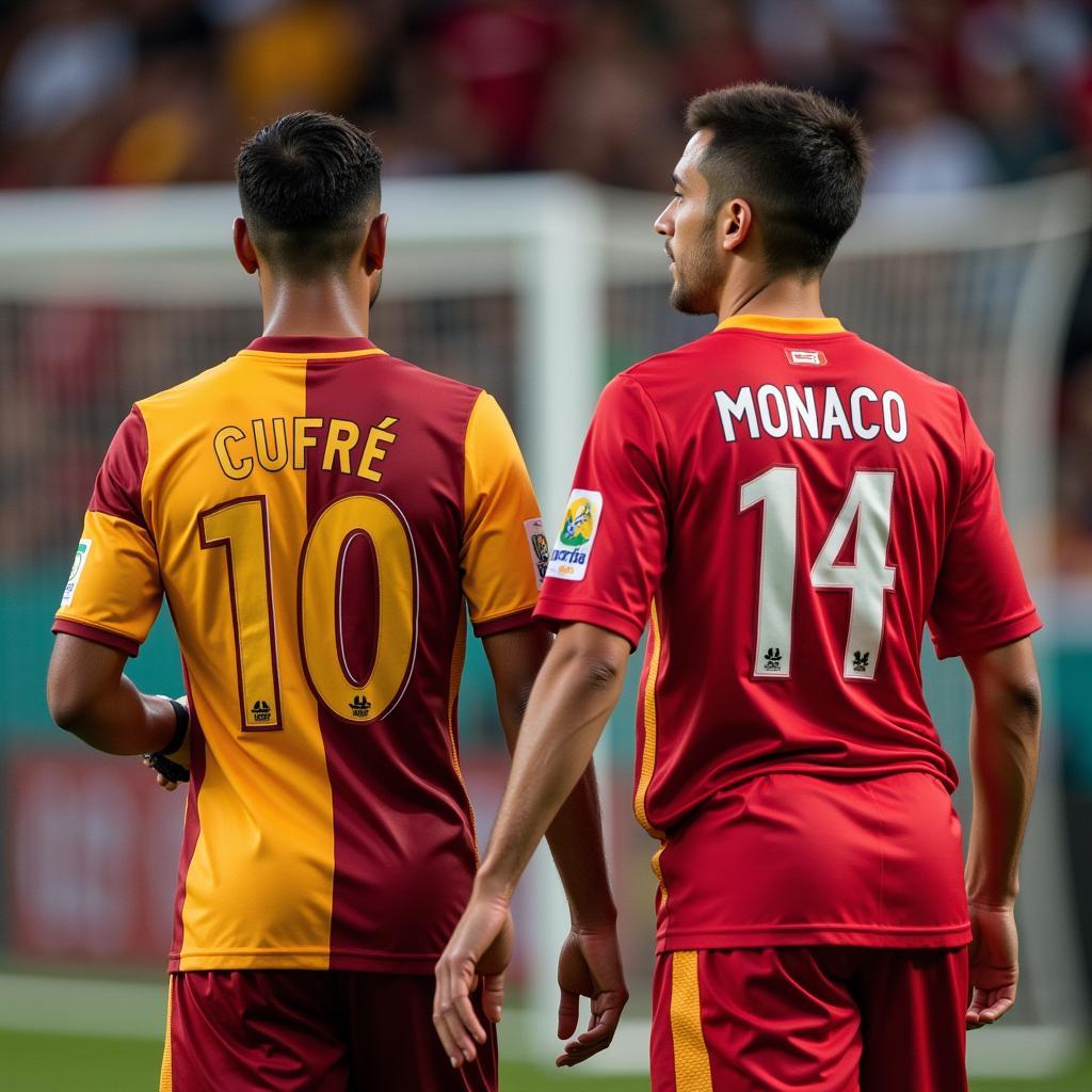 Leandro Cufré trong màu áo AS Roma và Monaco