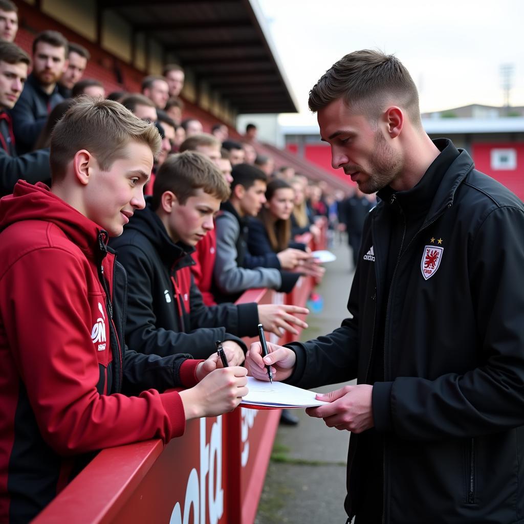 Lewis Brunt giao lưu với người hâm mộ Wrexham