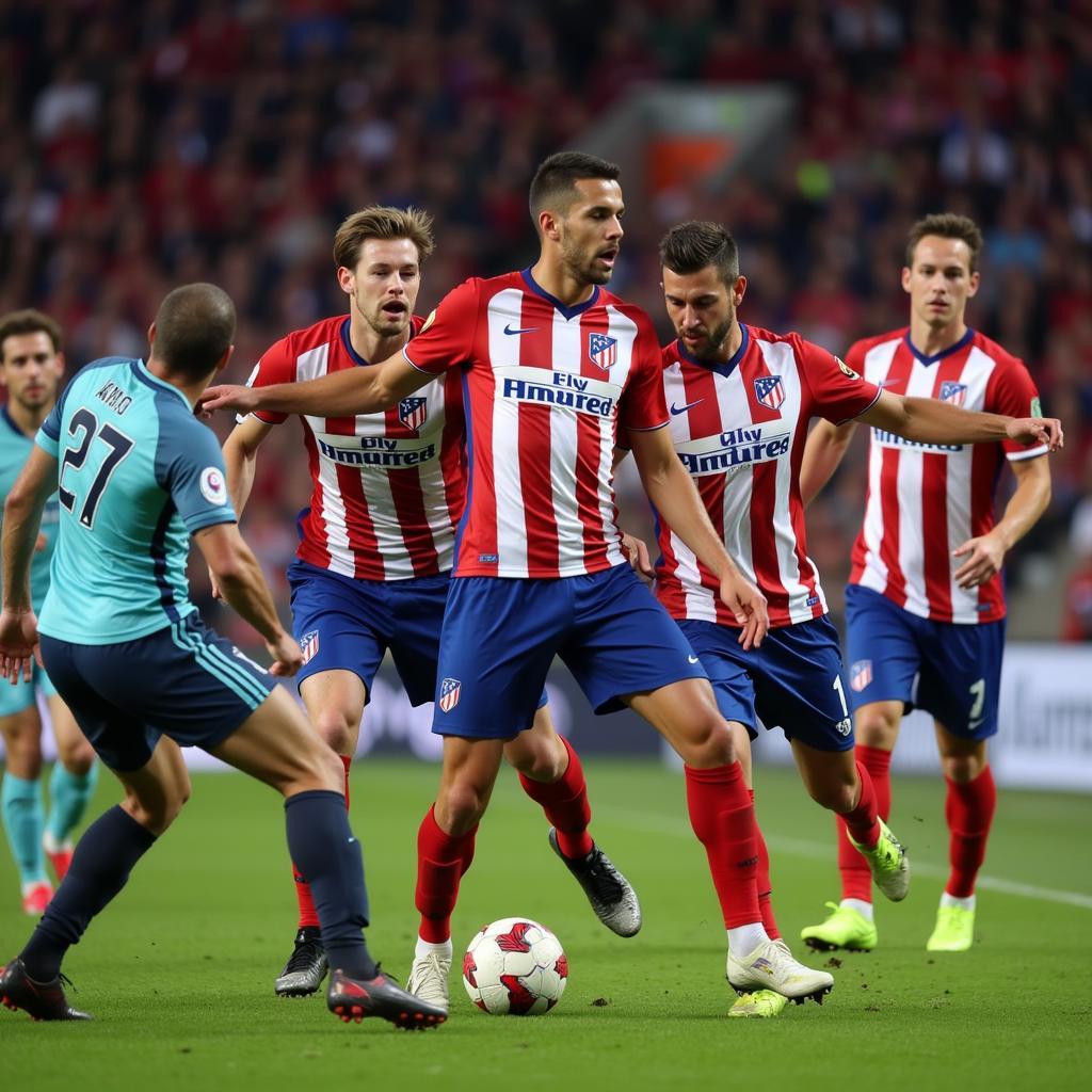 Lối chơi pressing mạnh mẽ của Atletico Madrid