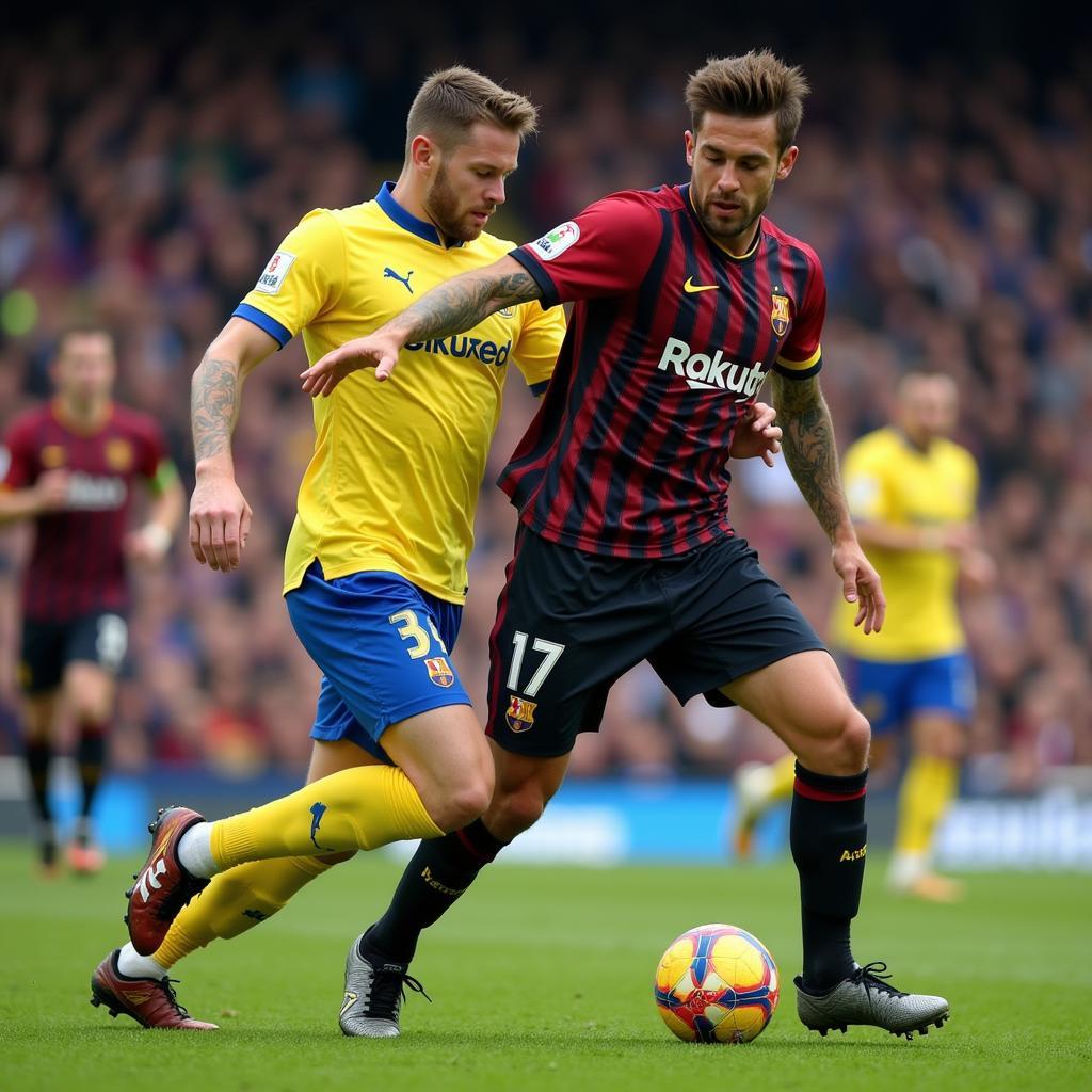 Lucas Perrin tranh chấp bóng