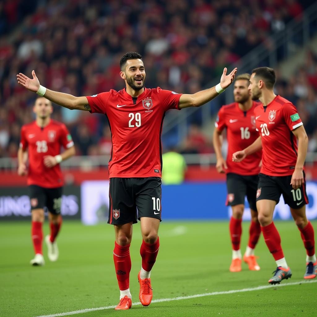 Marco D'Alessandro celebrates a crucial goal