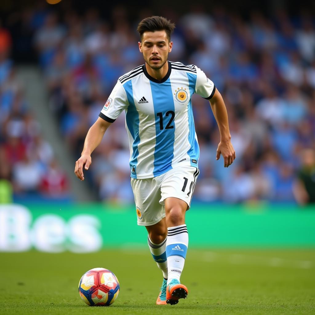Nahuel Bustos trong màu áo đội tuyển Argentina