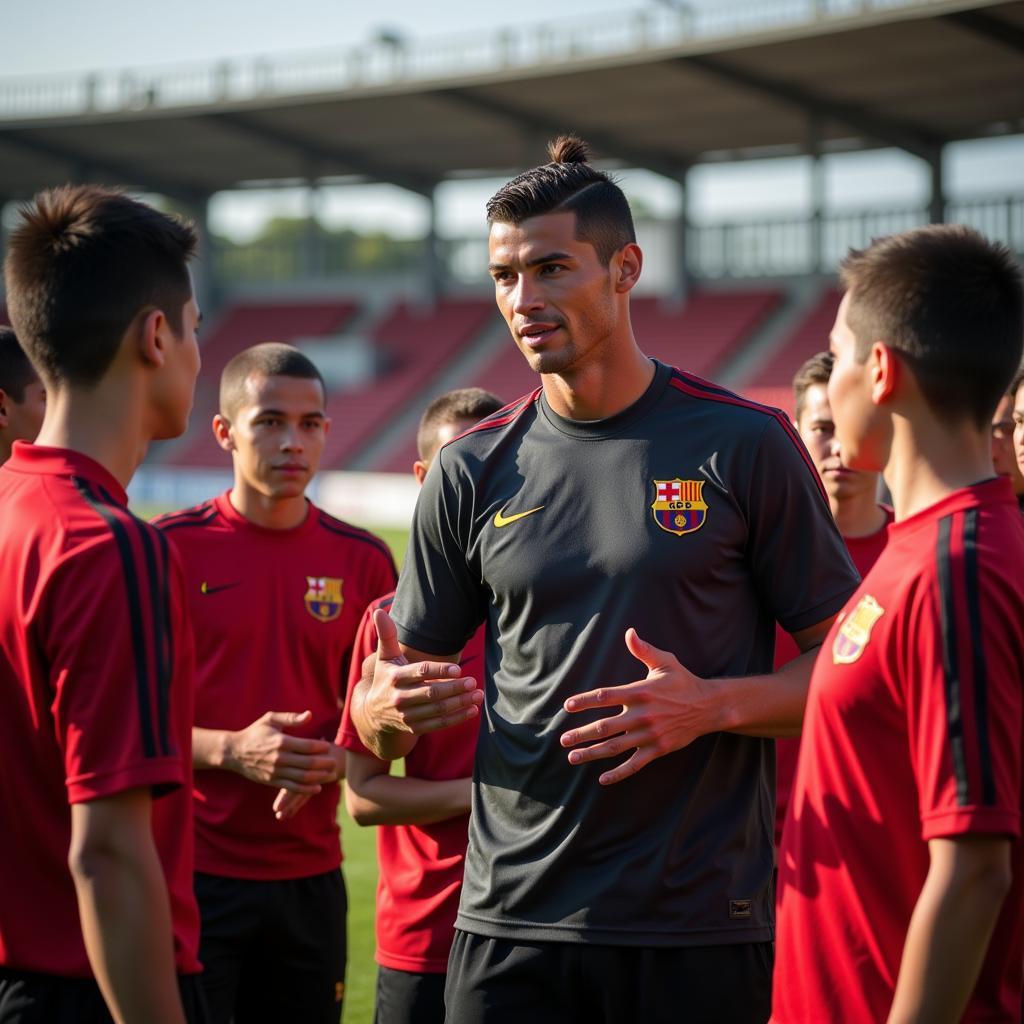 Cristiano Ronaldo truyền cảm hứng cho các cầu thủ trẻ