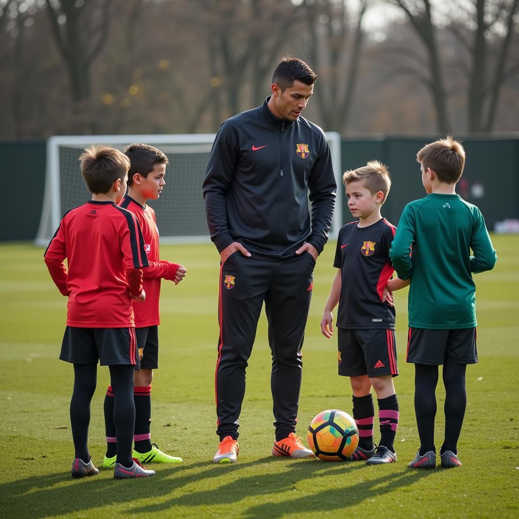 Cristiano Ronaldo truyền cảm hứng cho các cầu thủ trẻ