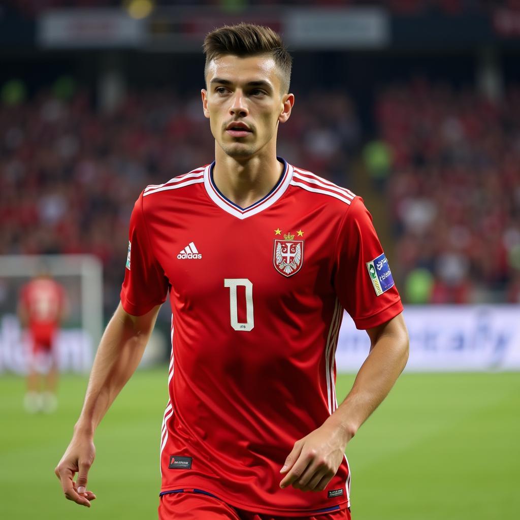 Petar Ratkov trong màu áo U21 Serbia